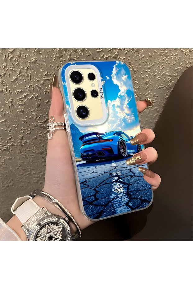 Sports Car Pattern Anti Fall Slim Hard Case Compatible with Samsung Galaxy S24 Ultra