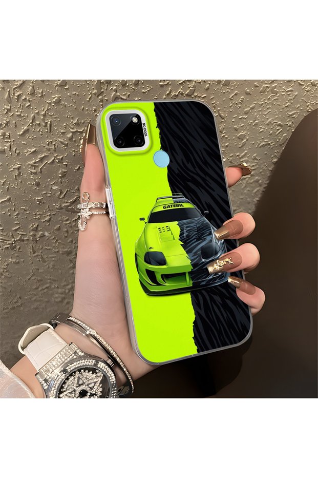 Lambo Pattern Anti-Fall Slim Hard Case Compatible with Realme C21Y/C25Y