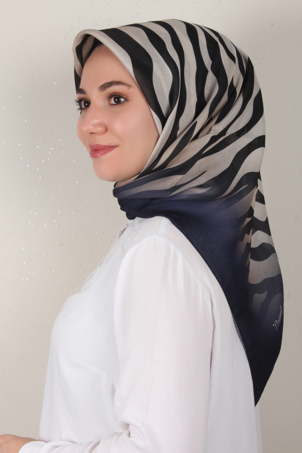 Nirvana Soft Eşarp 3342-5 Lacivert - 2