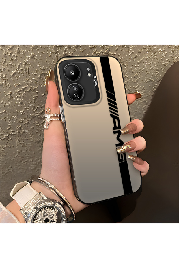 Amg Pattern Anti-Fall Slim Hard Case Compatible with Redmi 13C