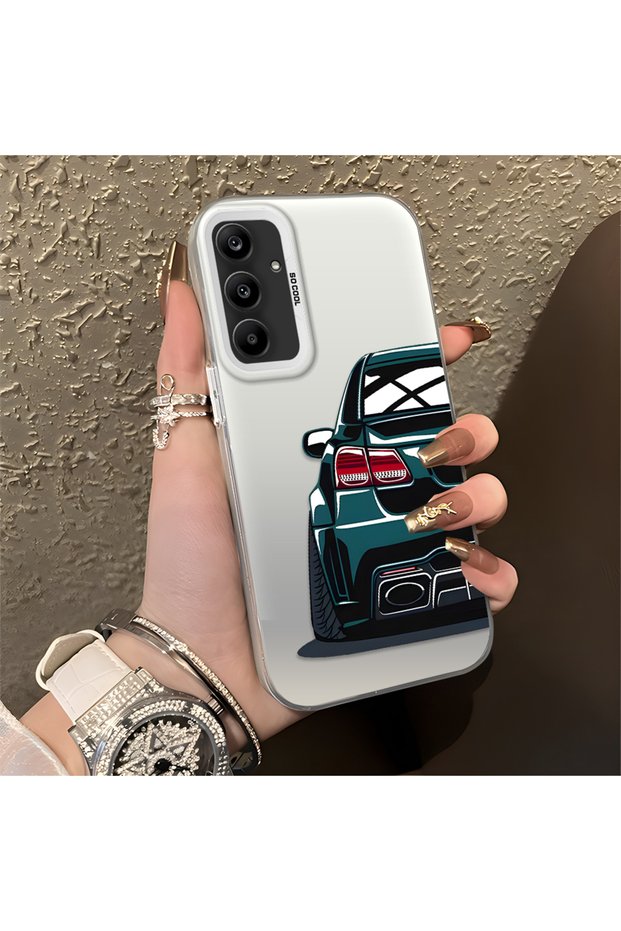 Car Pattern Anti Fall Slim Hard Case Compatible with Samsung Galaxy A25
