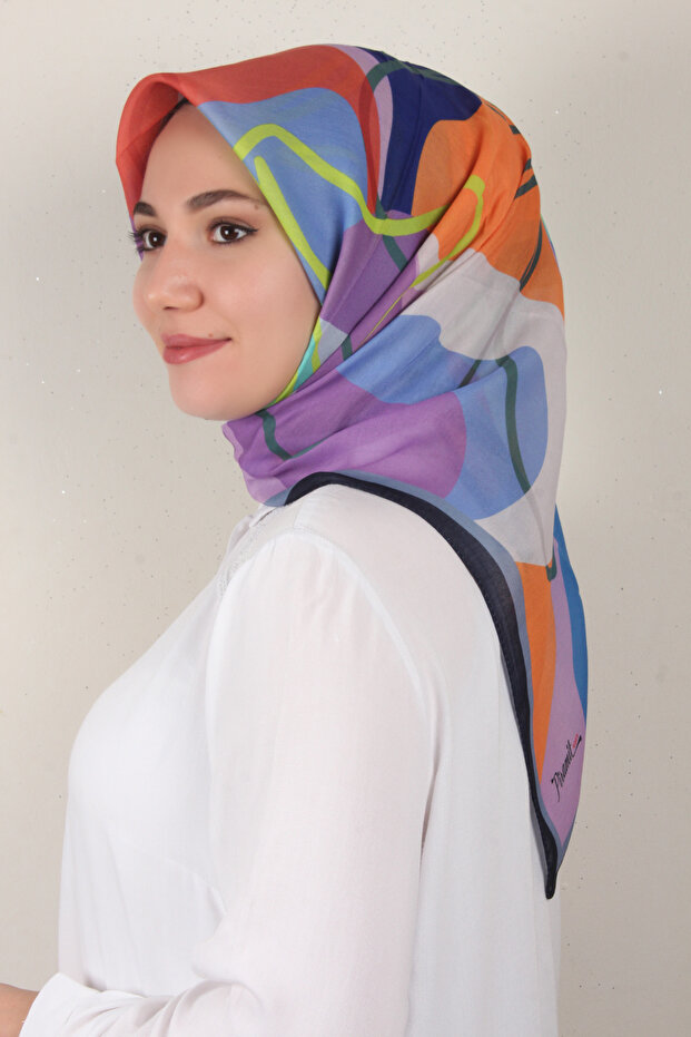 Nirvana Soft Eşarp 8100-5 Lacivert - 2