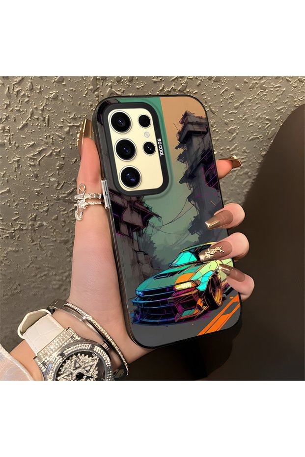 Sports Car Pattern Anti Fall Slim Hard Case Compatible with Samsung Galaxy S24 Ultra