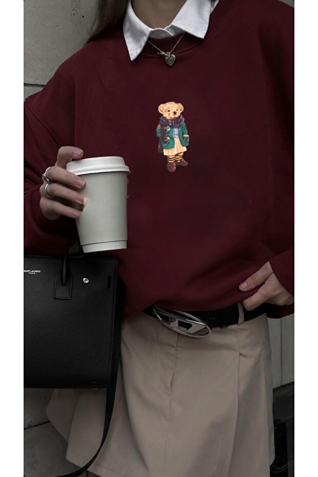 Teddy Bear Printed Organic Cotton Sweatshirt