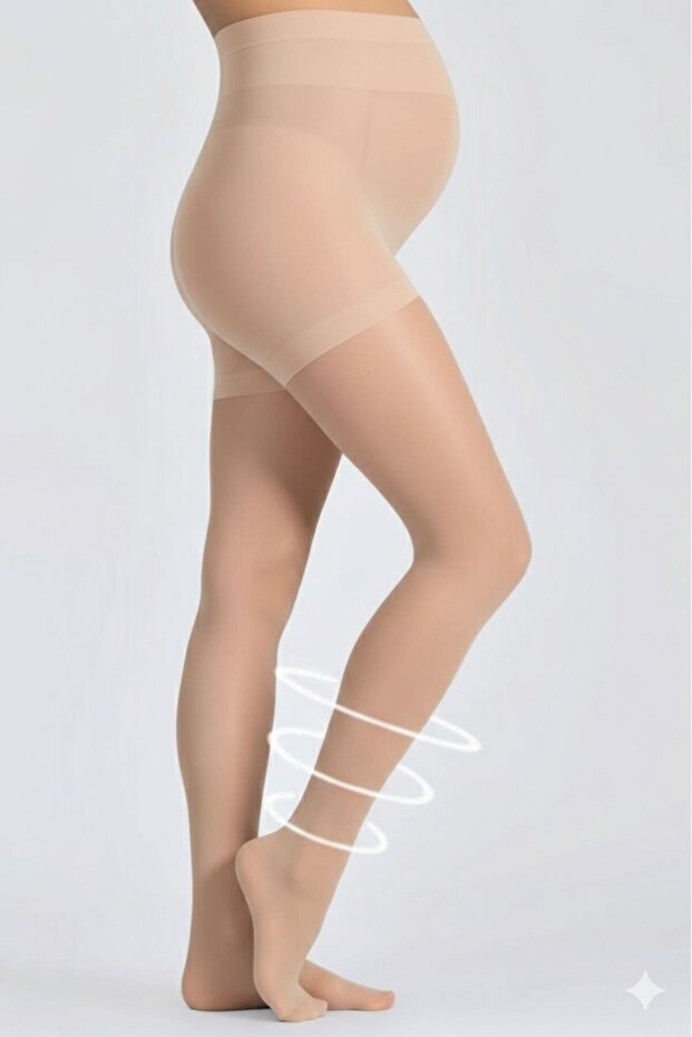 Women's Light Skin Color Maternity Anti-Slip 20 Den Thin Pantyhose