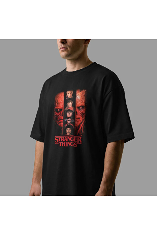 Vecna і діти Stranger Things Oversize Tişört - 8