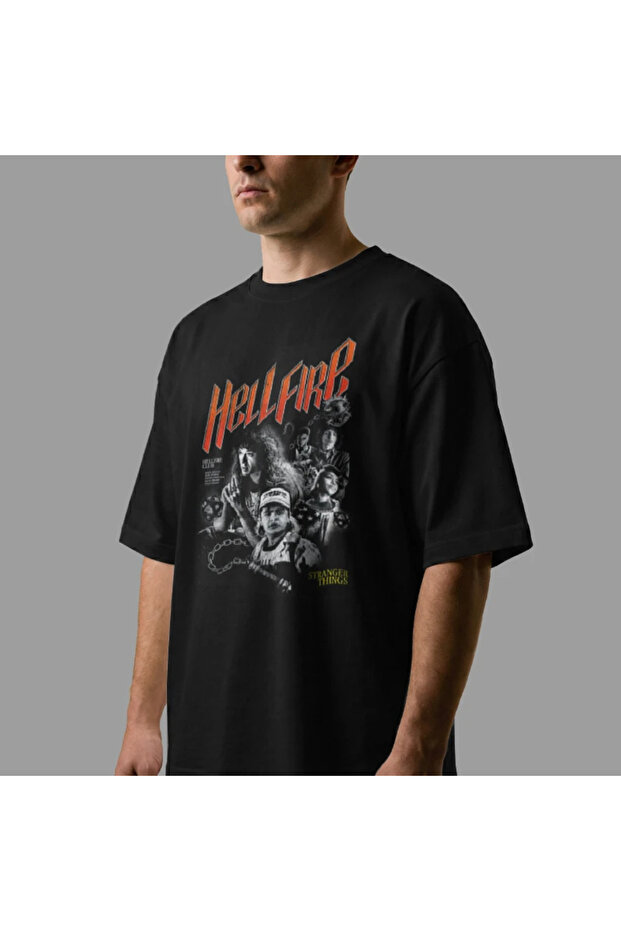 Stranger Things Hellfire Club Oversize Tişört - 8