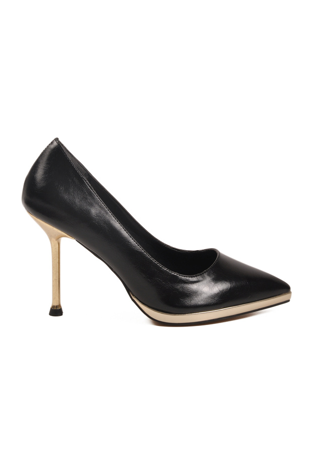 Black Thin Heeled Lightweight Women's Heeled Shoes 448205 Z
