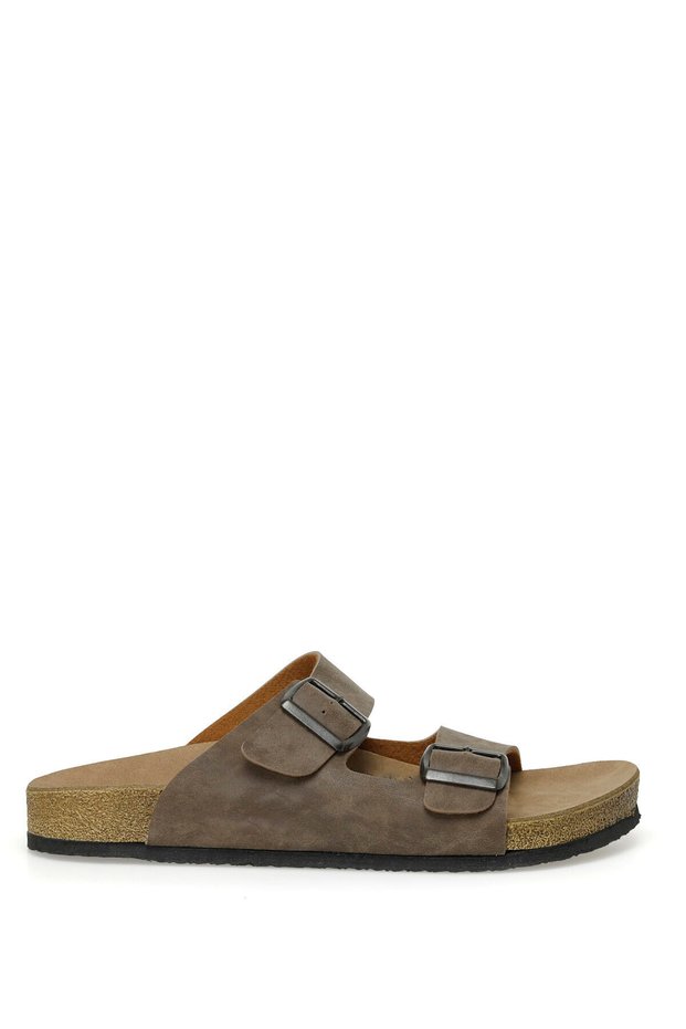 Terra Sand Color Comfort Cork Sole Double Strap Daily Men's Slippers