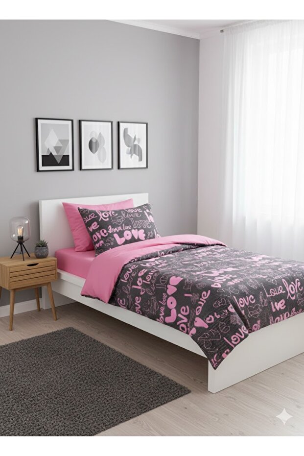 Single Bedding Set with Fitted Sheet