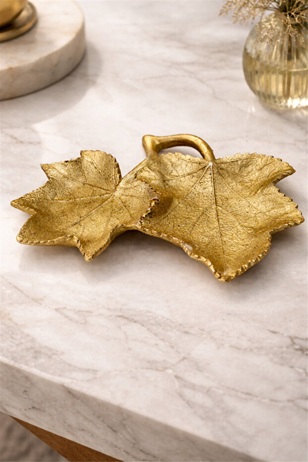 صينية زخرفية على شكل ورقة - 4