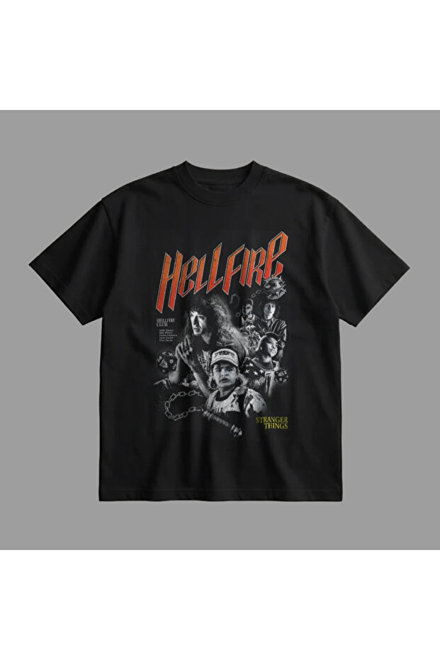 Stranger Things Hellfire Club Oversize Tişört - 4