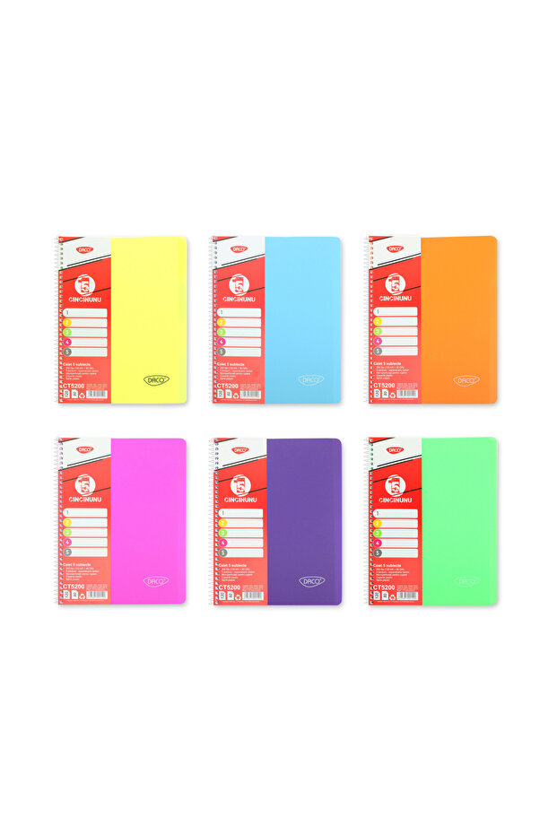 Caiet A4 5 subiecte 200 file Coperta Plastic - 1