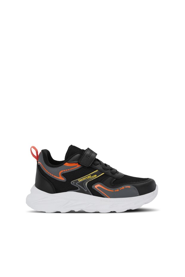 Karolis Boys' Velcro Black / Orange Casual Sports Shoes