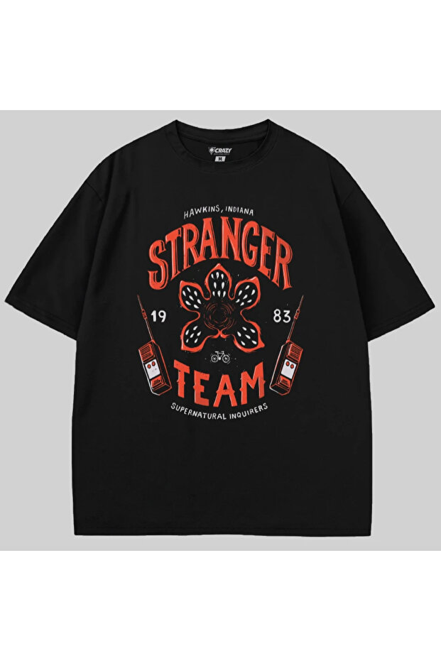 Hawkins Stranger Team Supernatural Inquirers Oversized T-Shirt