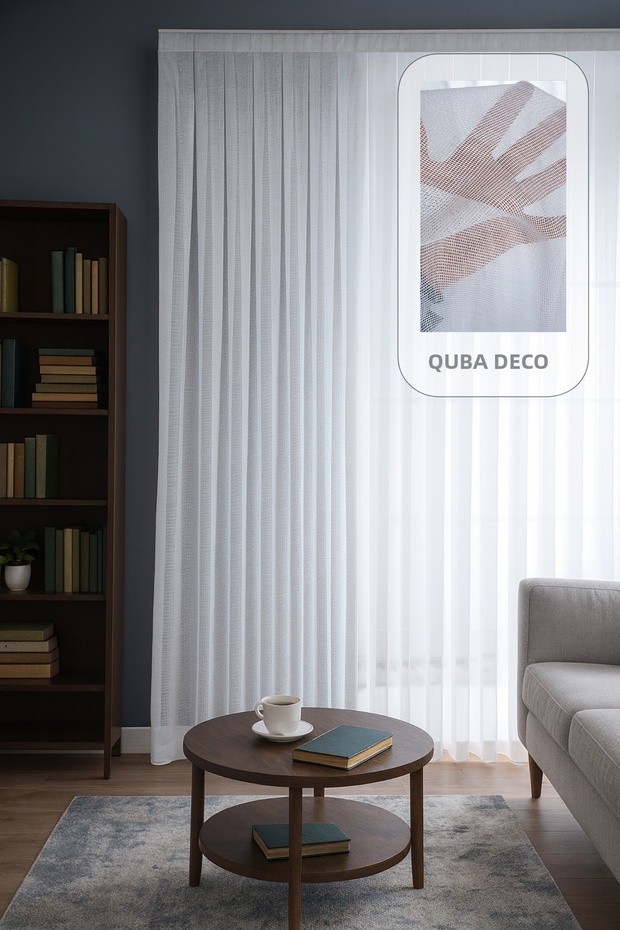 Natural Modern Mesh Textured Linen Tulle Curtain 1X3 Pliated Living Room Bedroom Children's Room