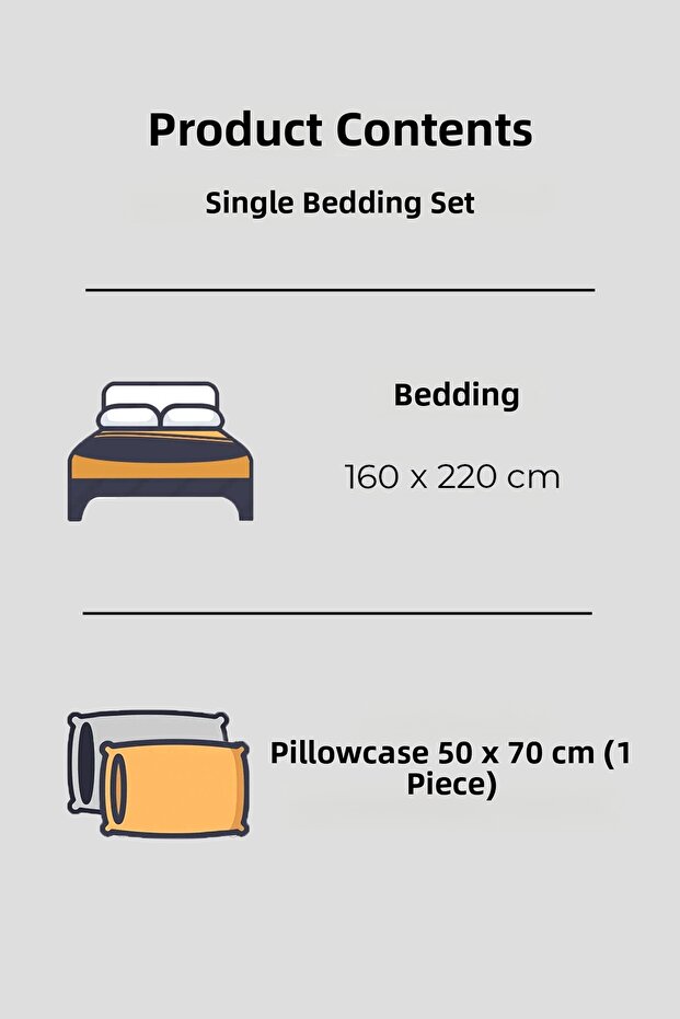 100% Cotton Single Buttoned Bedding Set - 4