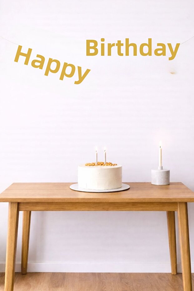 Gold Happy Birthday Calligraphy Banner Birthday Ornament