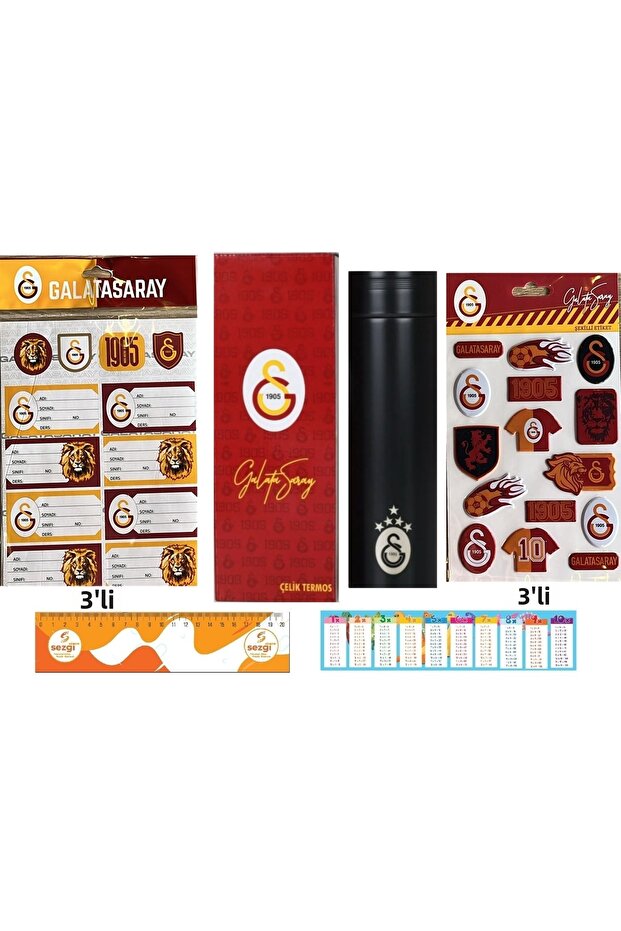 Licensed Steel Thermos 500 ml and Shaped Label+School Label+Sezgistore Ruler-Bookmark