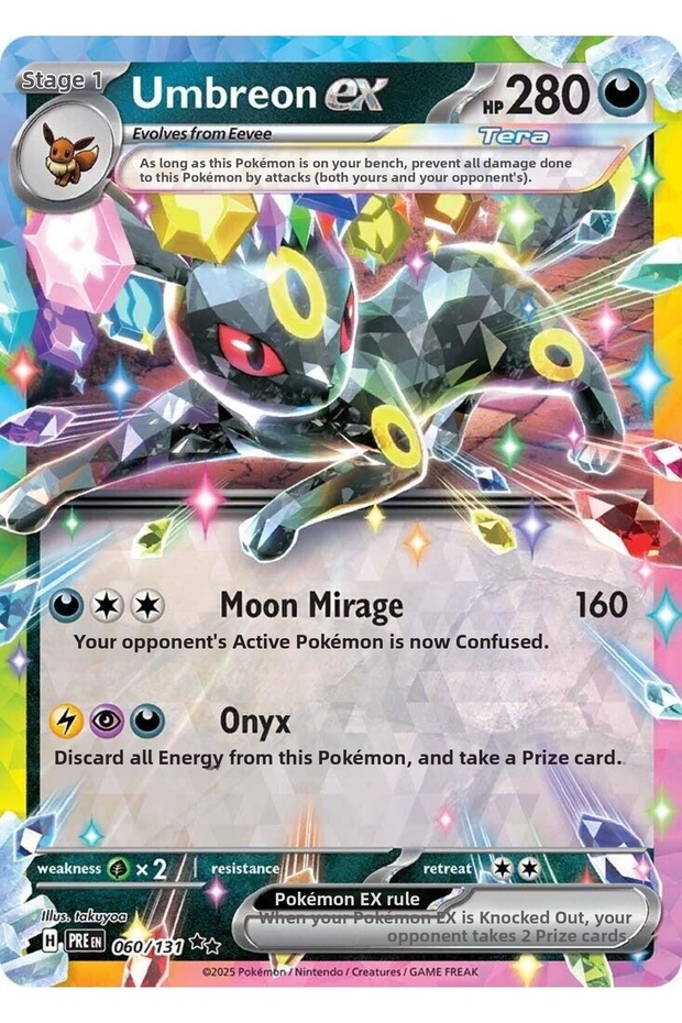 Umbreon Ex # 60 Pokemon Prismatic Evolutions Original Card