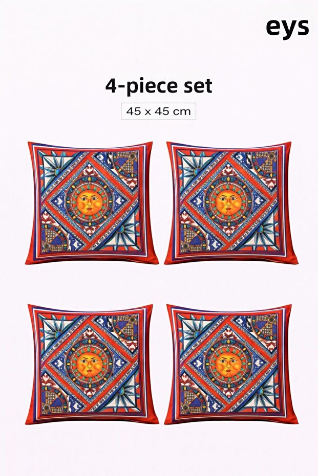 Milano Sole Alessi Double-Sided Cotton Cushion Cover – Hidden Zipper, Lined (45×45 cm) Set of 4