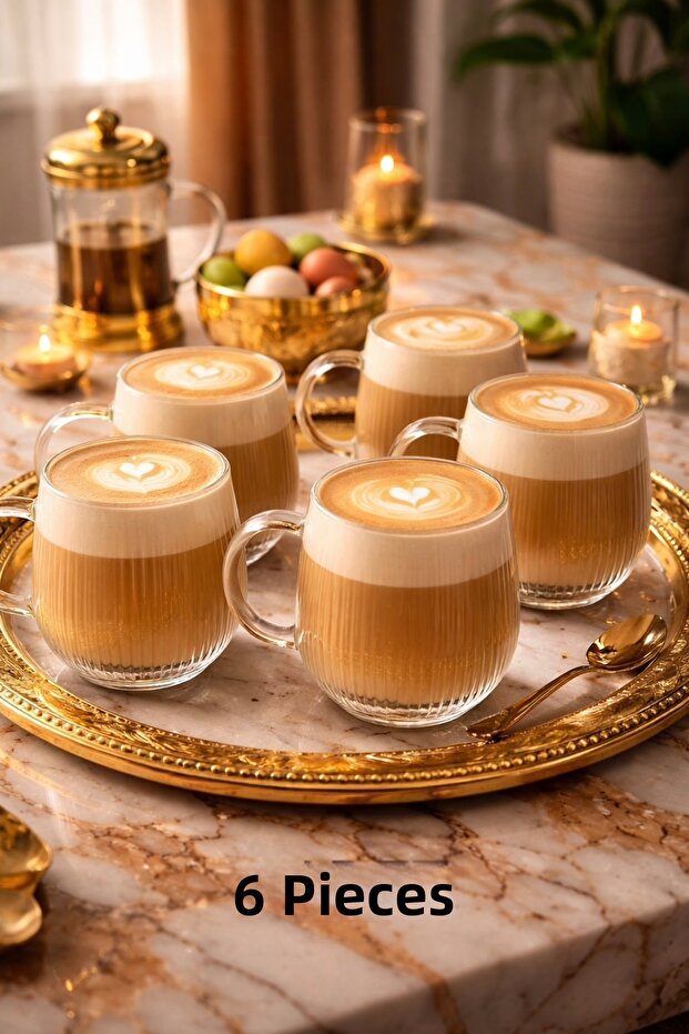 Borosilicate Glass Cup Espresso Coffee Teacup Mug Borosilicate Glass Cup 6 Pieces