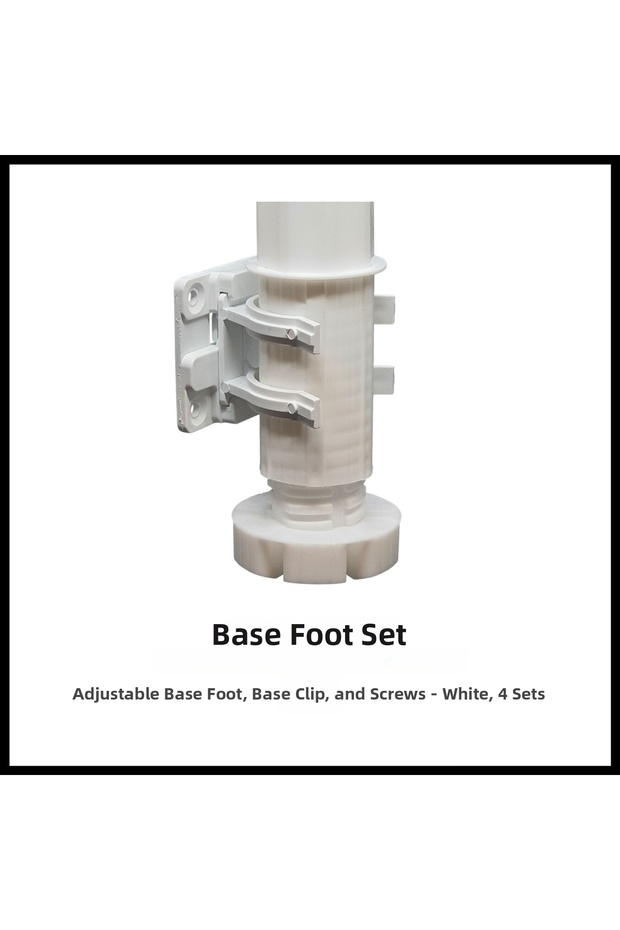 طقم أرجل للطاولة، 10 سم، أبيض، 4 مجموعات - 1