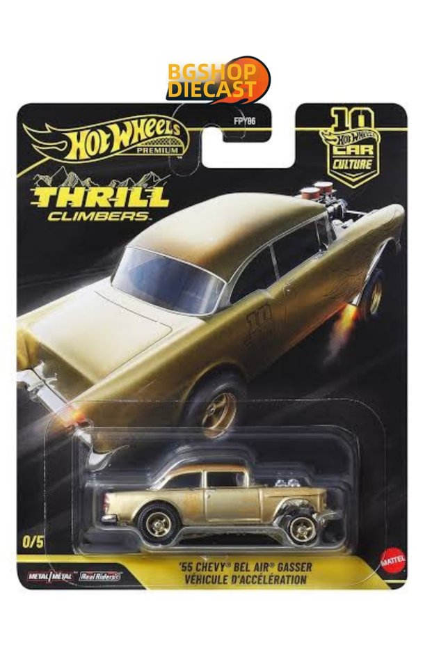 2026 Car Culture - Thrill Climbers'55 Chevy Bel Air Gasser (Gold Chase) - (Very Rare Model)