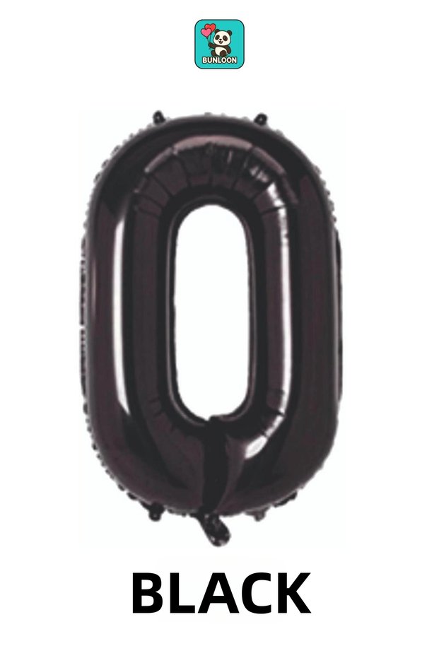 Black Color 0 Number Foil Balloon 76 cm Birthday Party Decoration
