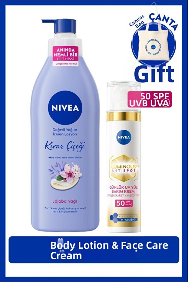 Spf50 Luminous630 Anti-Blemish Day Cream 40ml and Moisturizing Lotion 400ml, Gift Bag