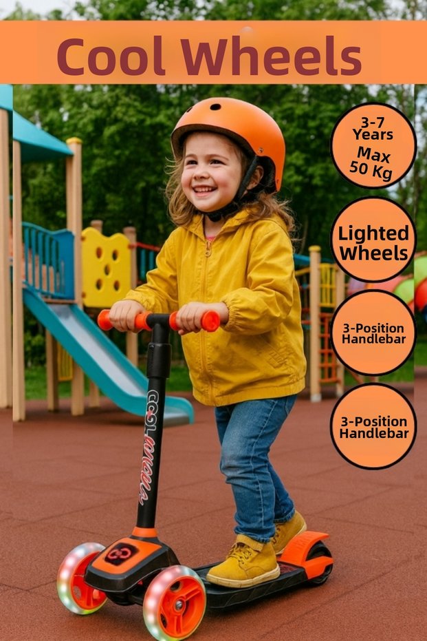 Coolwheels Lighted Wheels Scooter Twist with Light 3-7 Years Old |   3 Wheel Children's Scooter