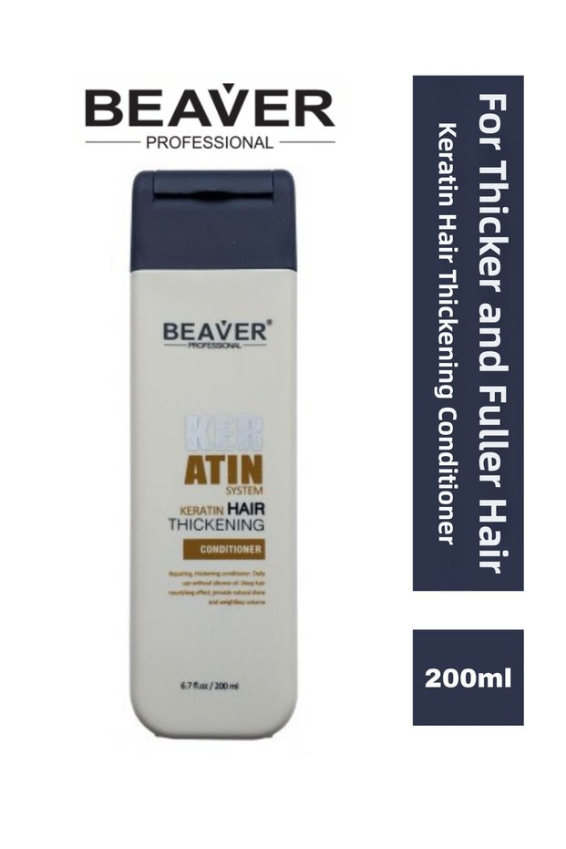 Beaver Keratin Hair Thickening Conditioner 200ml | Strengthening Treatment, Keratin Collagen Avocado Oil