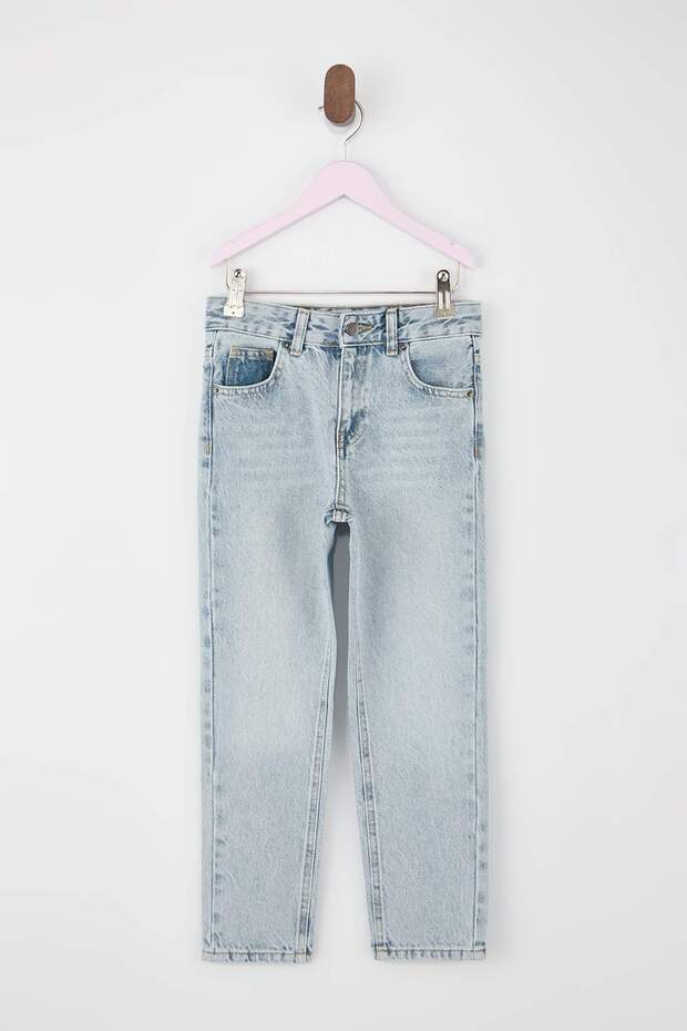 Buz Mavisi Erkek Çocuk Esnek 23 Nisan AyarlanabilirLastikli Denim Pantolon Jean TKDSS26JE00001 - 3