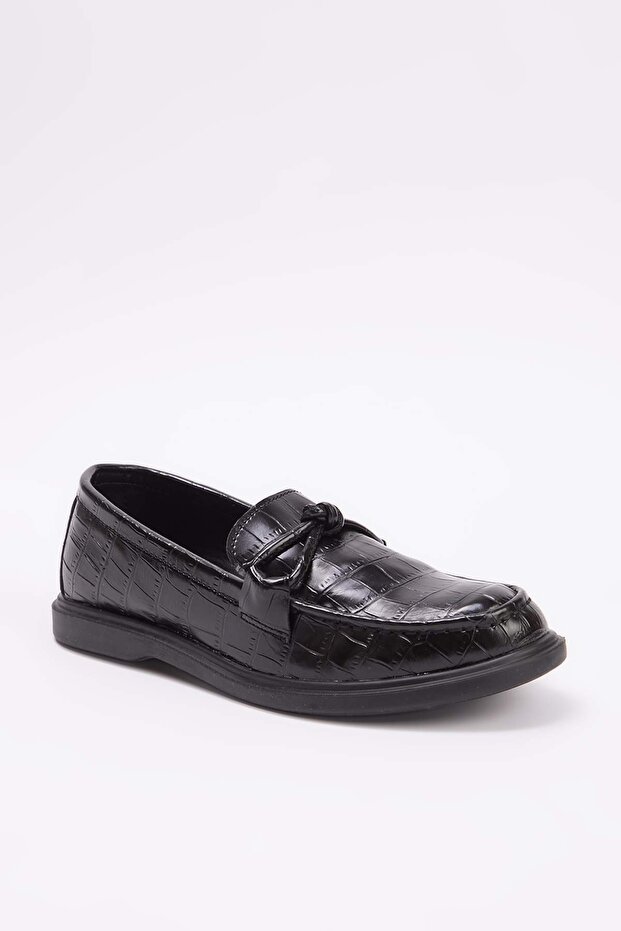 Siyah Fiyonklu Kadın Loafer Ayakkabı TAKSS26LA00004 - 10