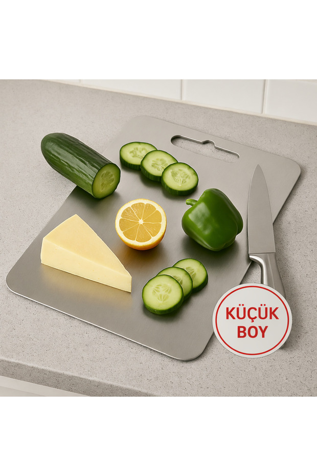 Small Stainless Steel Kitchen Cutting-Chopping Board 16x24 cm ()
