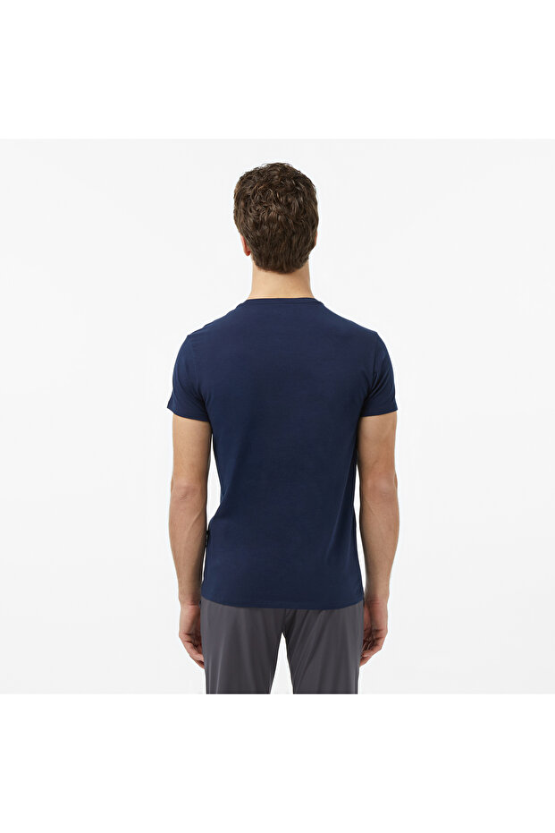 Erkek Slim Fit Bisiklet Yaka Lacivert T-Shirt - 2