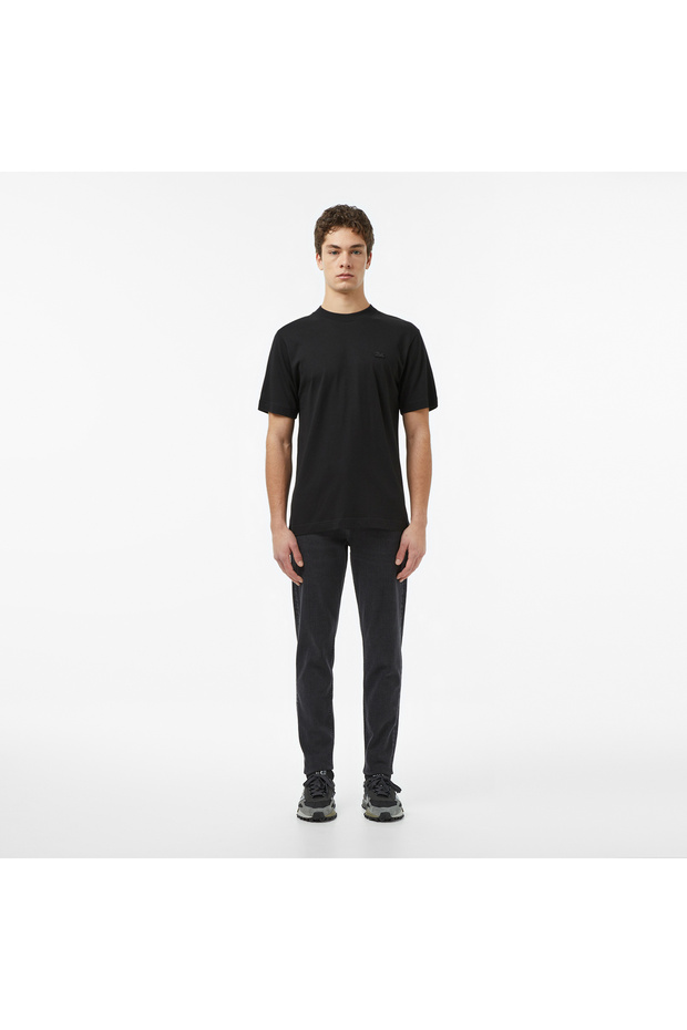 Erkek Relaxed Fit Bisiklet Yaka Siyah T-Shirt - 5