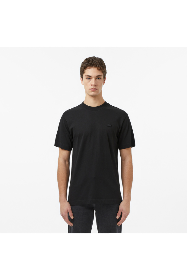 Erkek Relaxed Fit Bisiklet Yaka Siyah T-Shirt - 1
