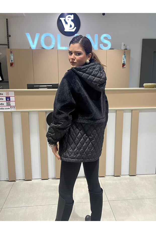 Kapitone Peluş Mont - 2