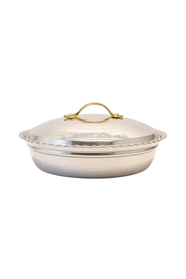 Copper Pilav Pot Handmade 30 cm Silver