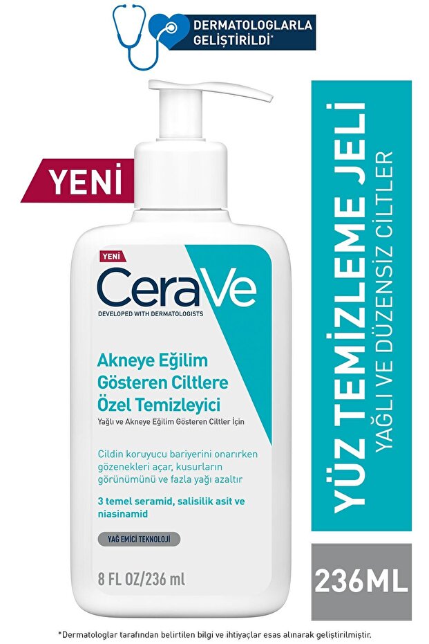 Yağlı Ve Düzensiz Cilter Için Yüz Temizleme Jeli 236 Ml 3337875784054 - 1