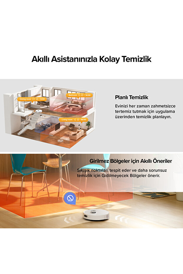 Q8 Plus Akıllı Robot Robot Süpürge - Beyaz - 5