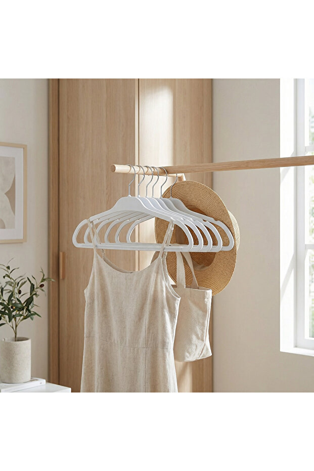 6 Lı Soft Touch Askı Beyaz - 3