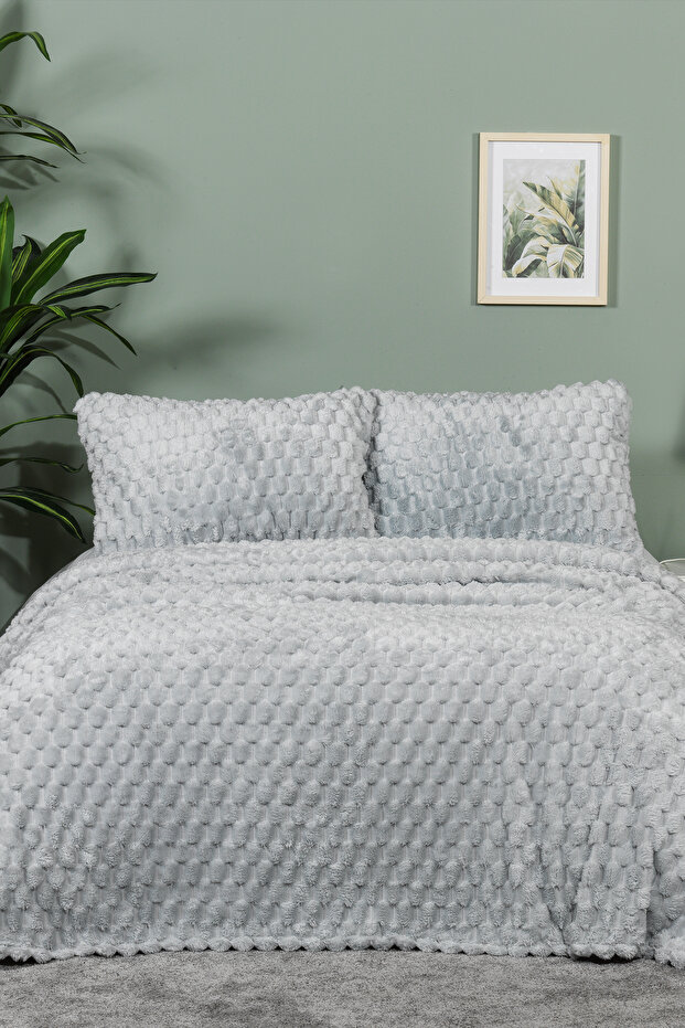 Polen Blanket Set Single Wellsoft 2 Pieces (180X240 cm) Gray