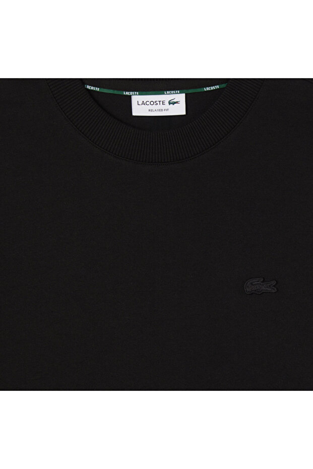 Erkek Relaxed Fit Bisiklet Yaka Siyah T-Shirt - 4