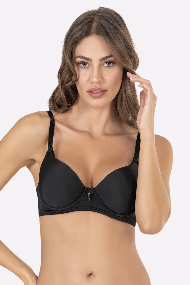 Black Covered Nursing Bra - 1