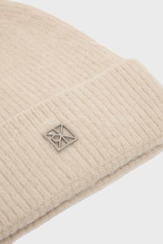 EMBLEM BRUSHED POMPOM BEANIE - 3