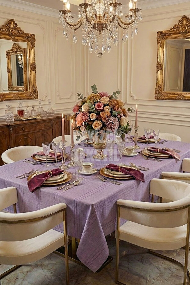 Cotton Striped Tablecloth 160x220cm Cotton Striped Tablecloth