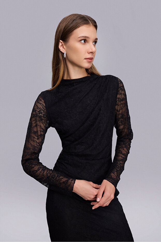 1642-1 ELBİSE SİYAH - 8