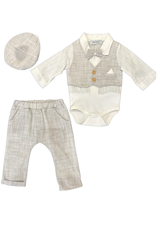 Little Duke Newborn Set – 3-Piece Elegance - Gray